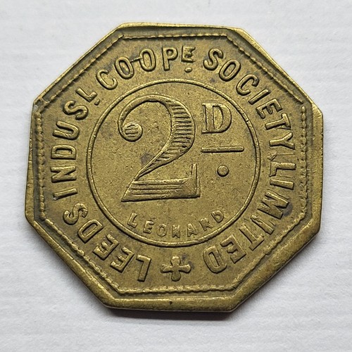 Scarce leeds token brass - leeds, co-op